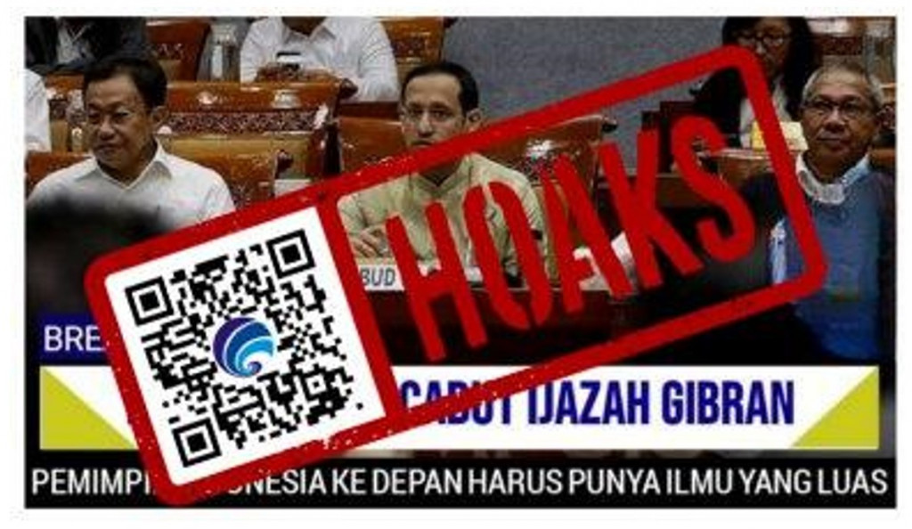 [HOAKS] Kementerian Pendidikan, Kebudayaan, Riset dan Teknologi Mencabut Ijazah S1 Gibran Rakabuming Raka
